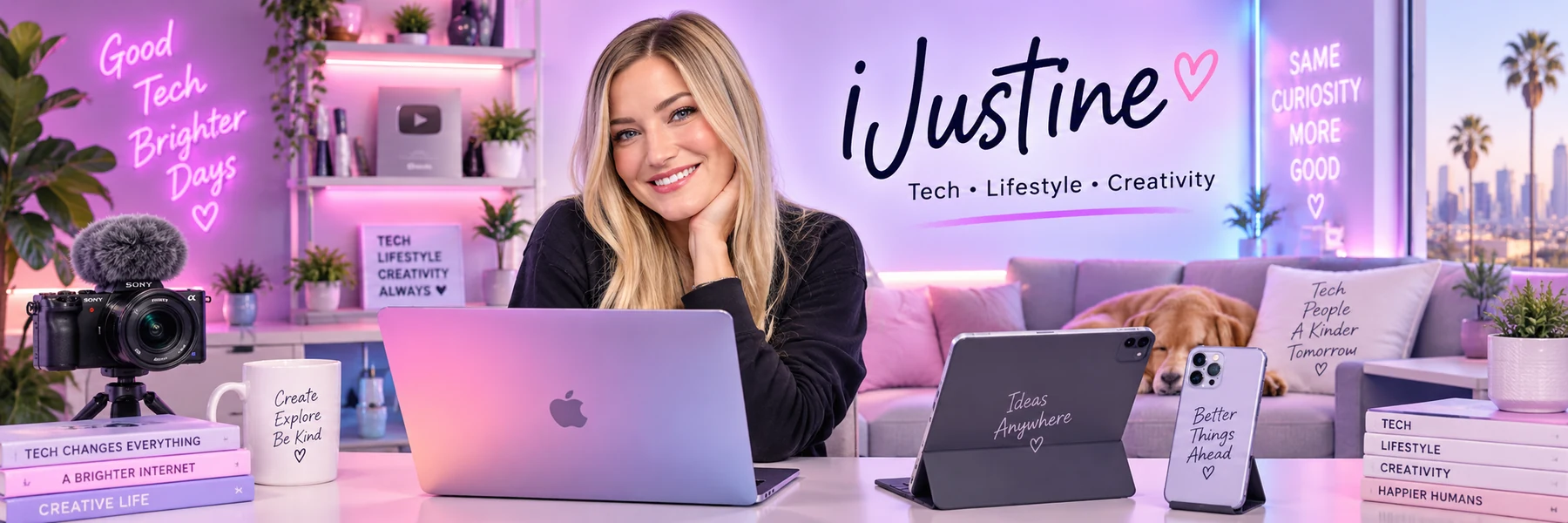 iJustine channel header